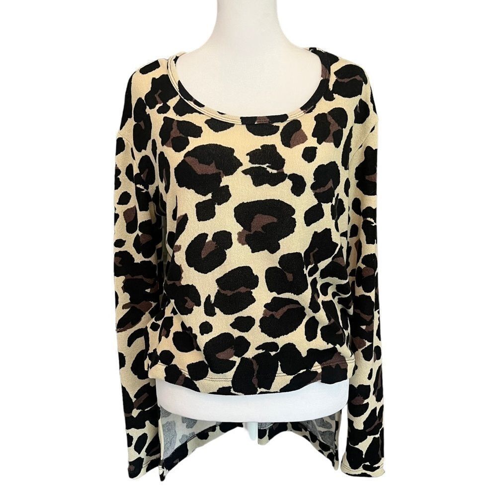 Pretty Young Thing Women's Leopard Print Sweater Size S Black, Cream, Br…